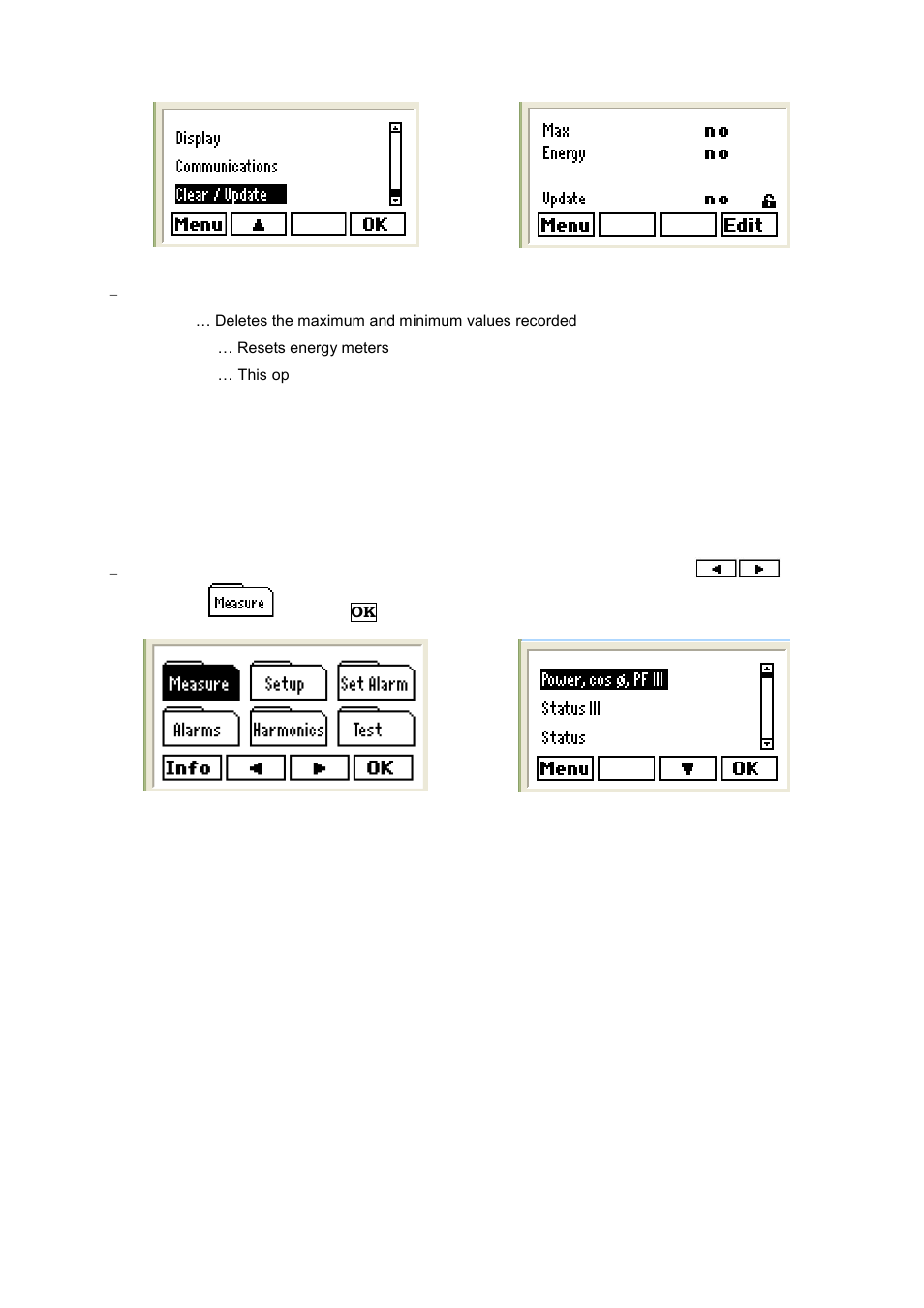 Display of variables: measurement menu, Pening the measurement menu | CIRCUTOR computer PLUS-TF Series User Manual | Page 46 / 69