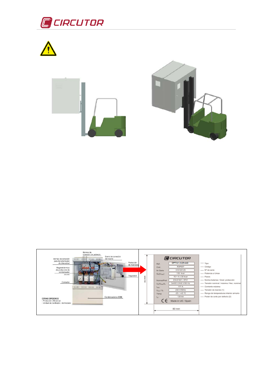 3 storage, 4 technical features, 1 label with the unit's features | Torage, Abel with the unit, S features | CIRCUTOR OPTIM Series User Manual | Page 6 / 20