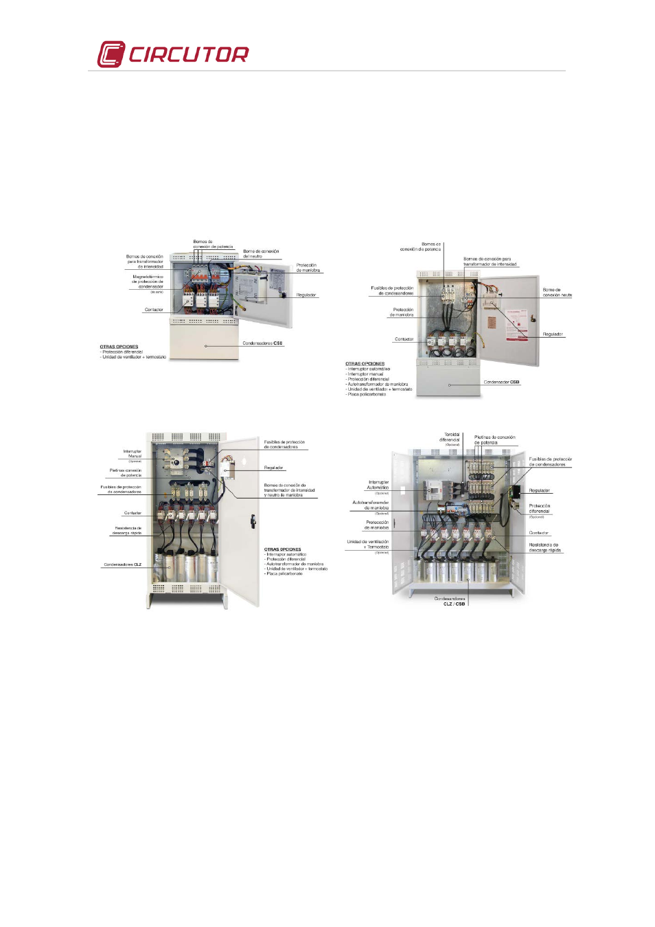 6 capacitor bank components, Apacitor bank components | CIRCUTOR OPTIM Series User Manual | Page 8 / 20