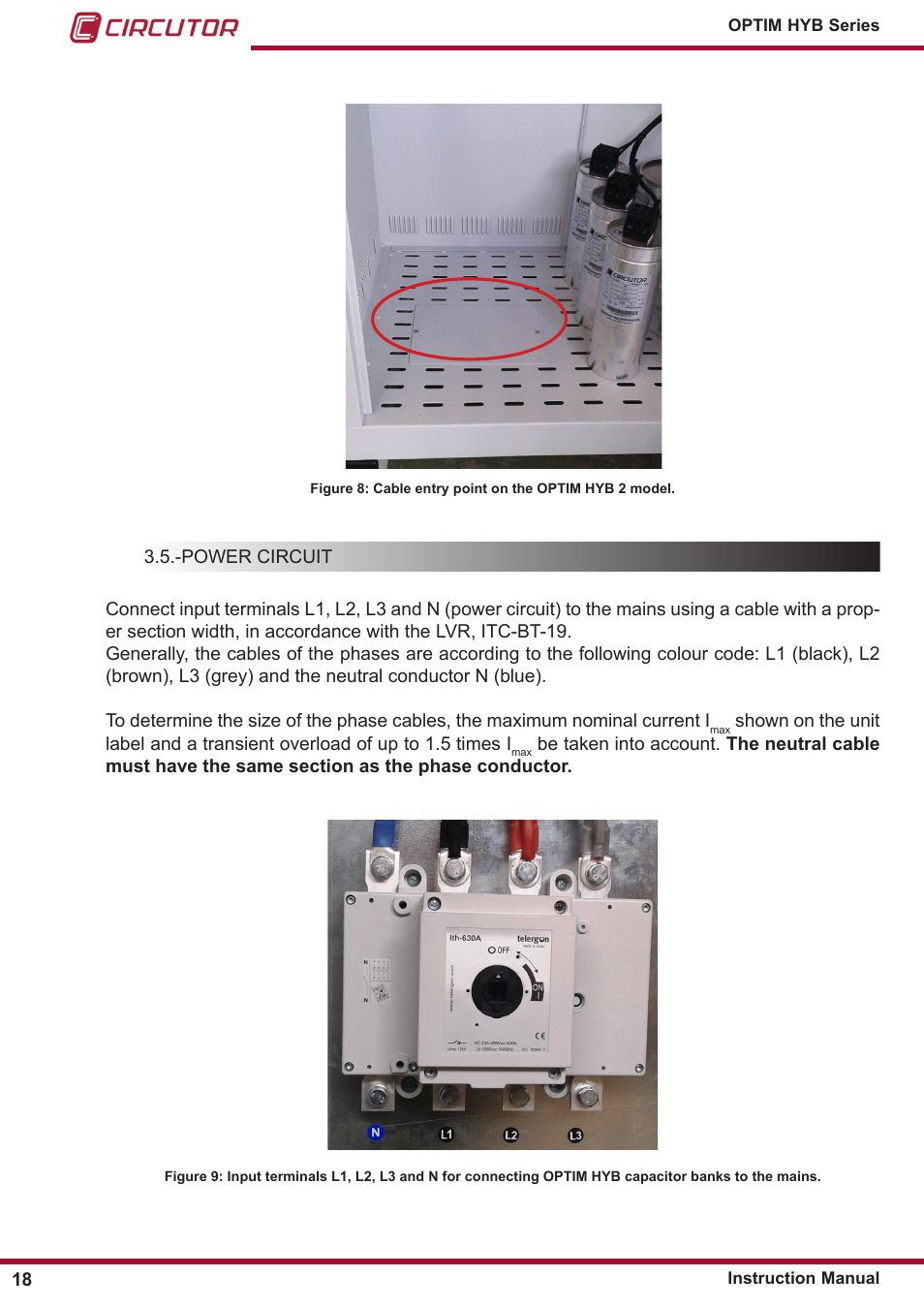 Power circuit, Figure 8 | CIRCUTOR OPTIM HYB Series User Manual | Page 18 / 36