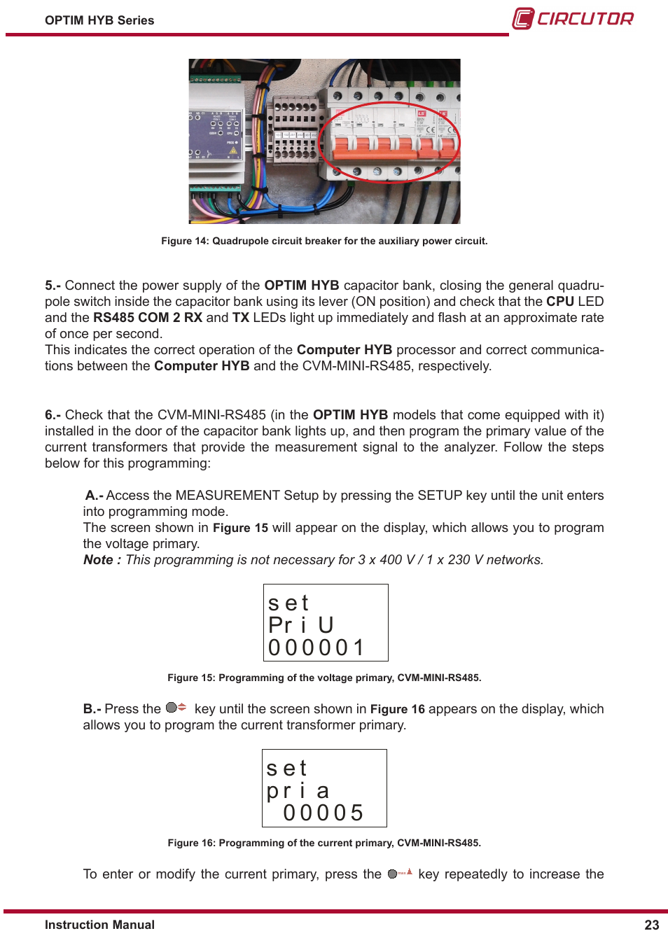 CIRCUTOR OPTIM HYB Series User Manual | Page 23 / 36