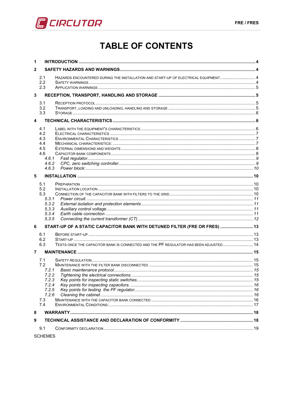 CIRCUTOR FRE Series User Manual | Page 3 / 20