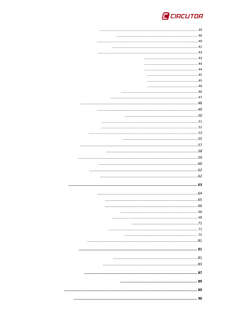 Afq-4w instruction manual 5 | CIRCUTOR AFQ Series User Manual | Page 5 / 106