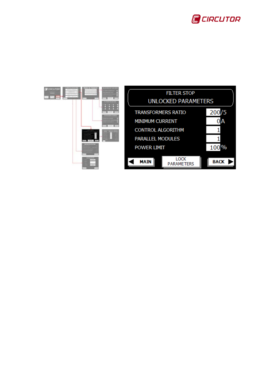 Configuration of parameters | CIRCUTOR AFQ Series User Manual | Page 55 / 106