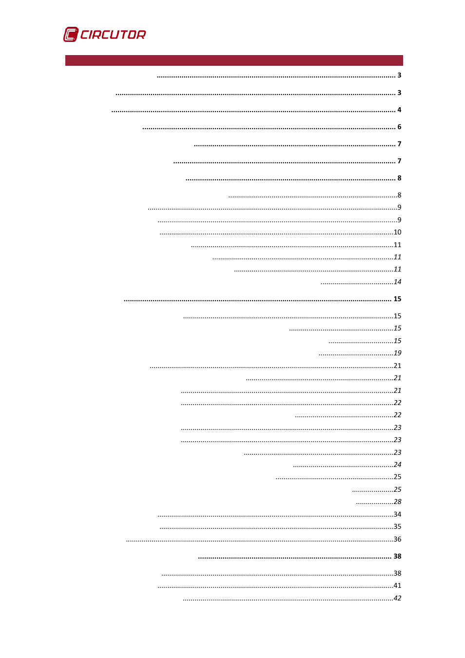 Cdp 4 instruction manual contents | CIRCUTOR CDP-0 User Manual | Page 4 / 74