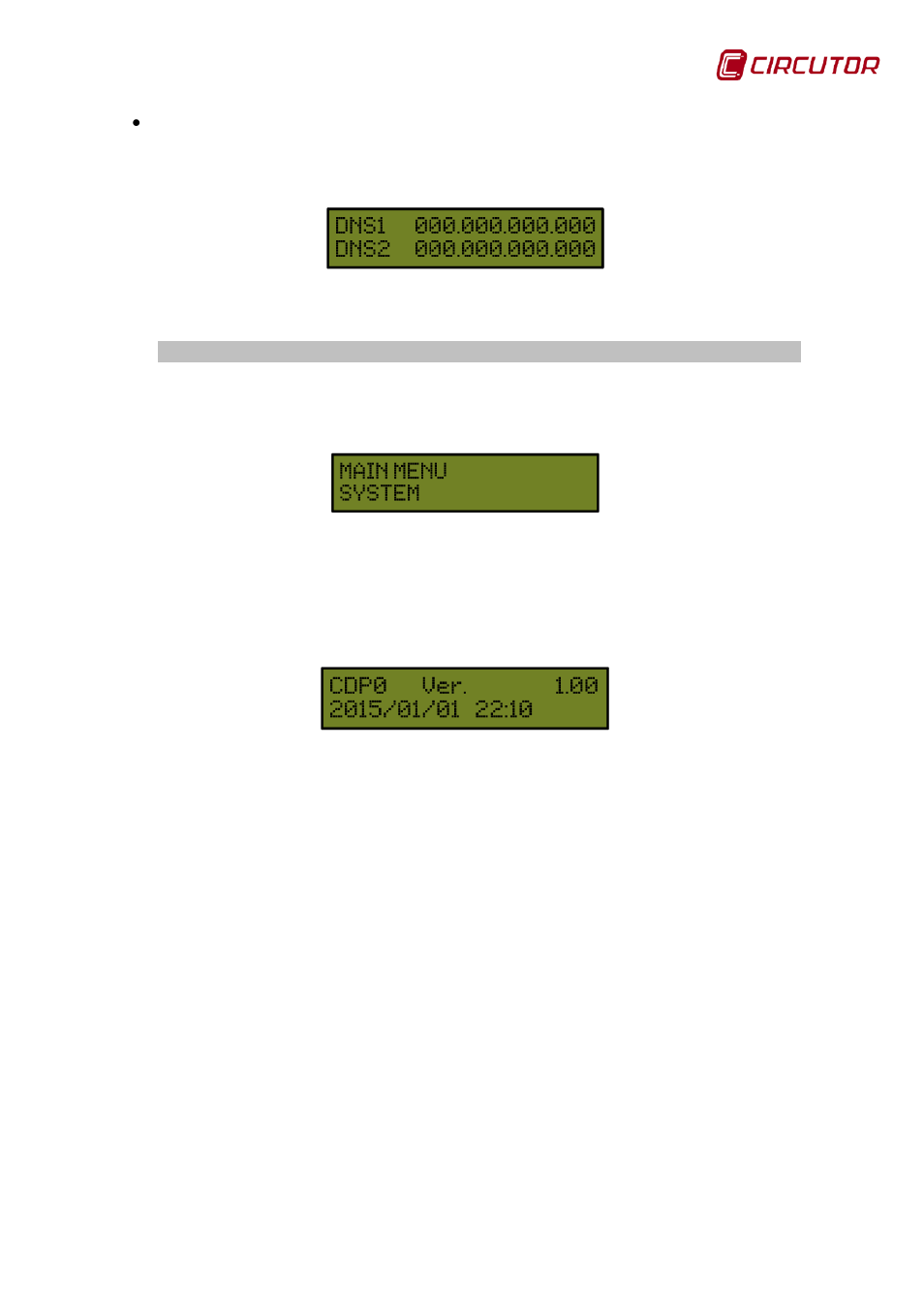 System, Menu | CIRCUTOR CDP-0 User Manual | Page 45 / 74