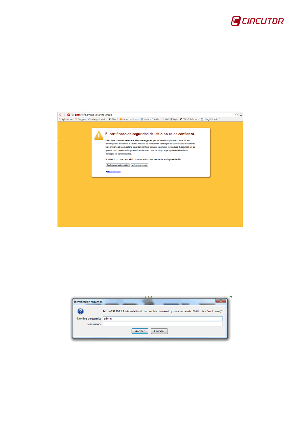 Access via password | CIRCUTOR CDP-0 User Manual | Page 47 / 74