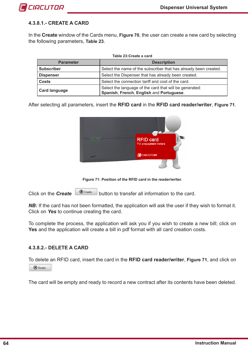 CIRCUTOR DISPENSER Series User Manual | Page 64 / 124