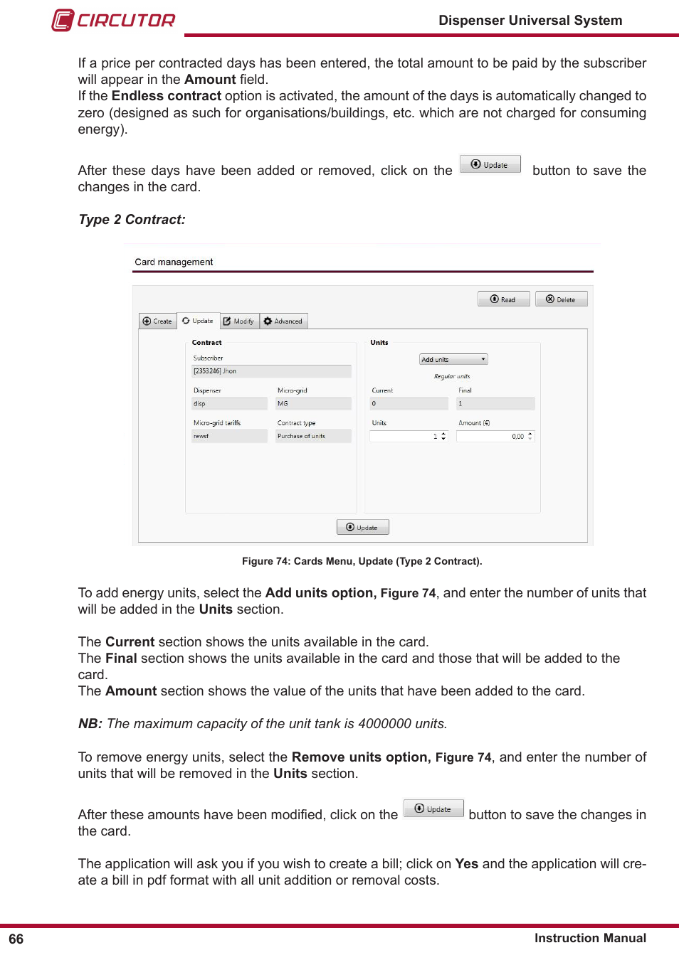 CIRCUTOR DISPENSER Series User Manual | Page 66 / 124