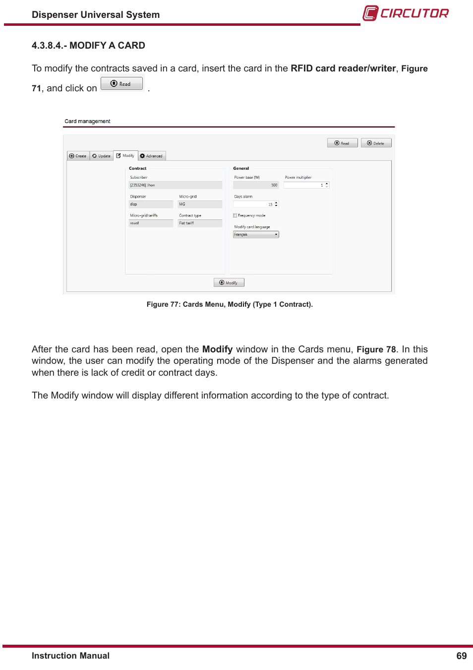 CIRCUTOR DISPENSER Series User Manual | Page 69 / 124