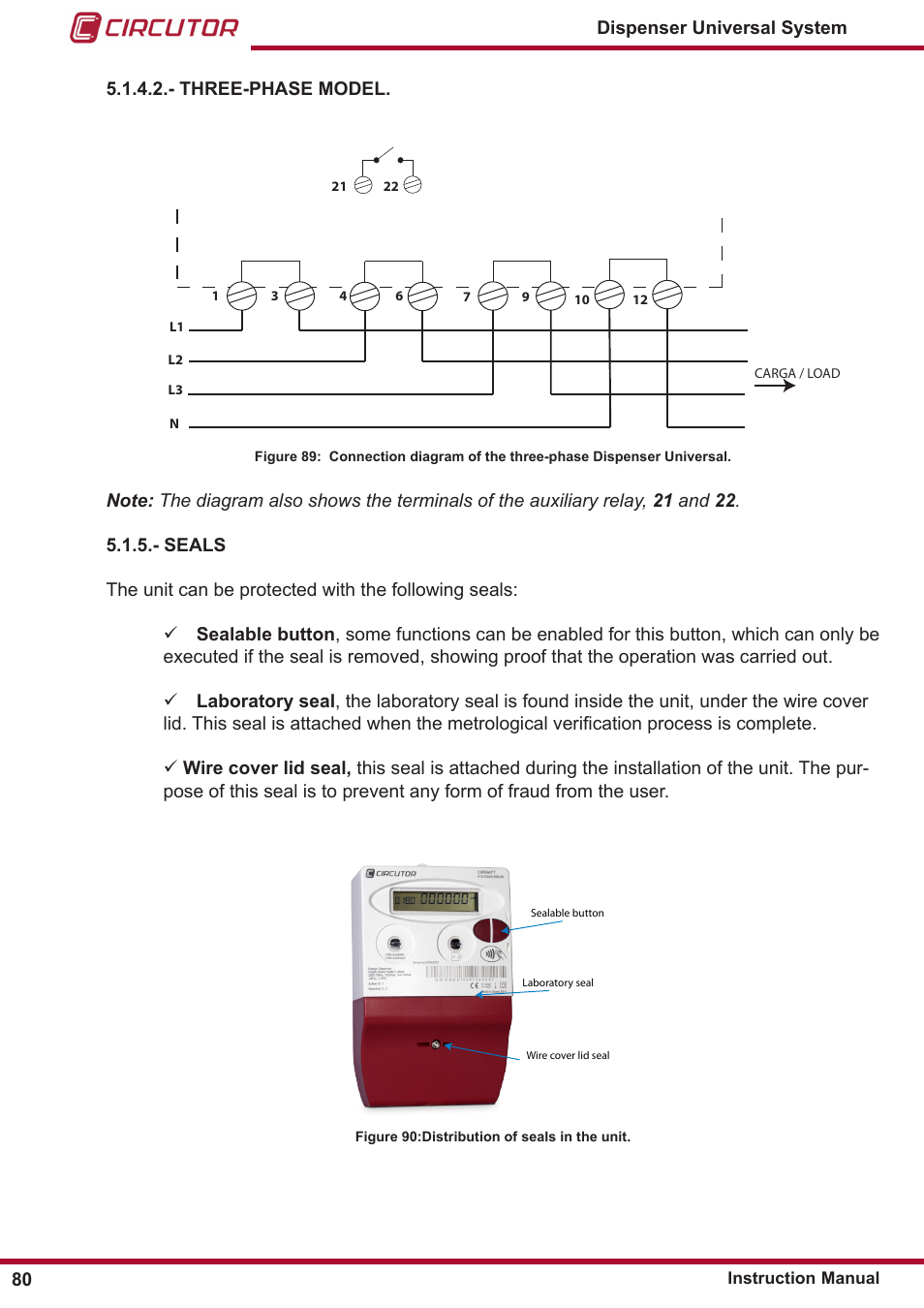 Seals | CIRCUTOR DISPENSER Series User Manual | Page 80 / 124