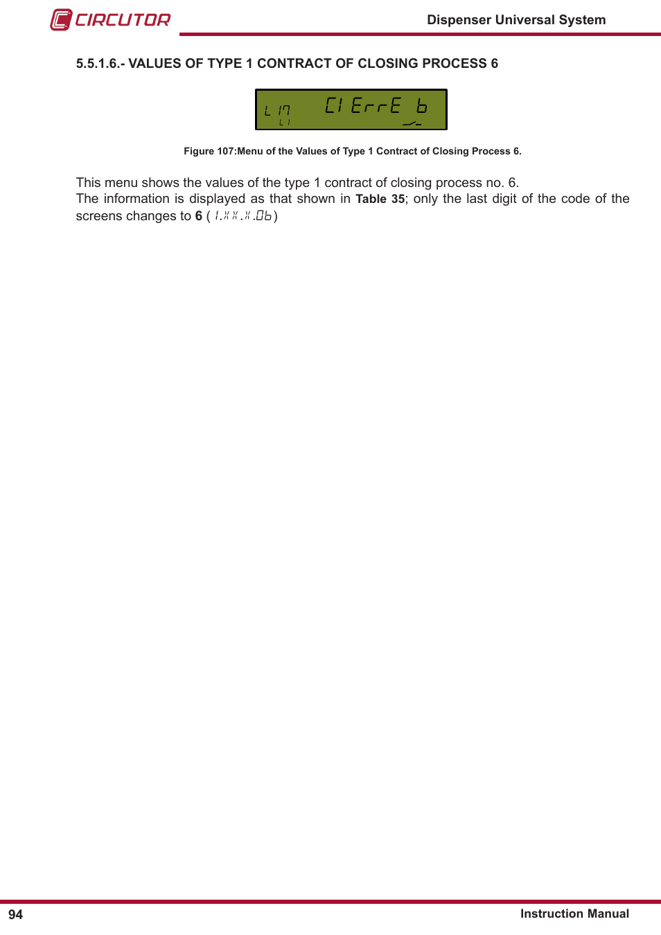 Cierre 6 | CIRCUTOR DISPENSER Series User Manual | Page 94 / 124