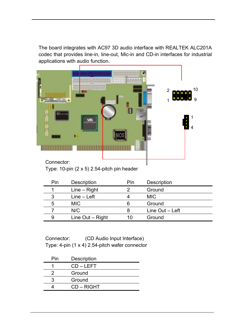 9audio interface, Audio interface, 9 audio interface | COMMELL FS-961 User Manual | Page 25 / 46