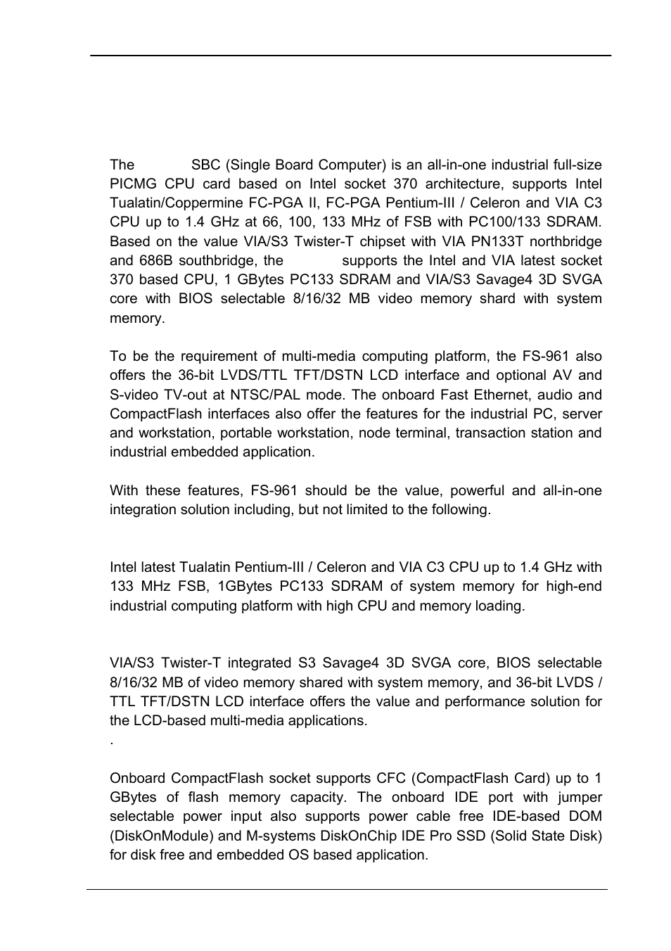 Chapter 1. introduction, 1product overview, Product overview | 1 product overview | COMMELL FS-961 User Manual | Page 5 / 46