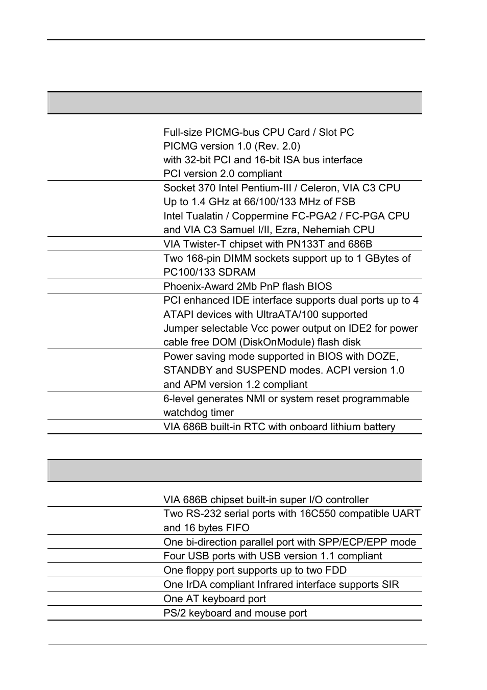 2specification, Specification, 2 specification | COMMELL FS-961 User Manual | Page 6 / 46