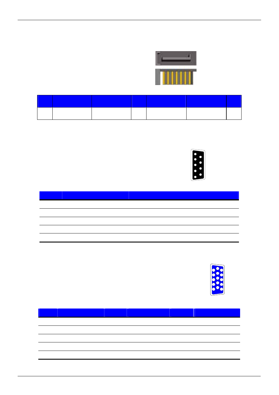 Appendix a <i/o port pin assignment, A.1 <serial ata port, A.2 <serial port | A.3 <vga port | COMMELL HS-874P User Manual | Page 47 / 58