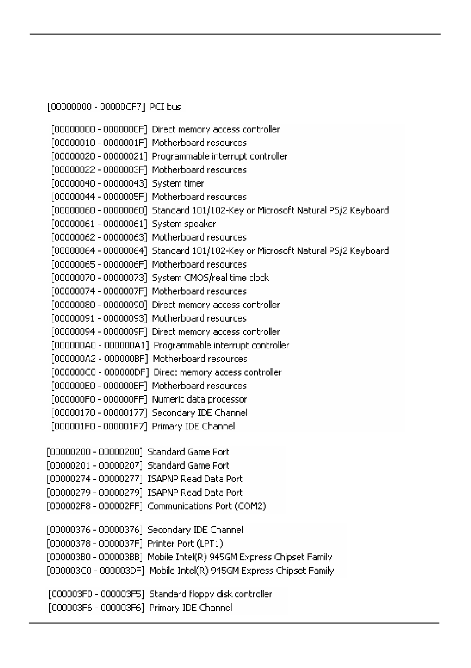 Appendix c <system resources | COMMELL HS-872PE User Manual | Page 49 / 56