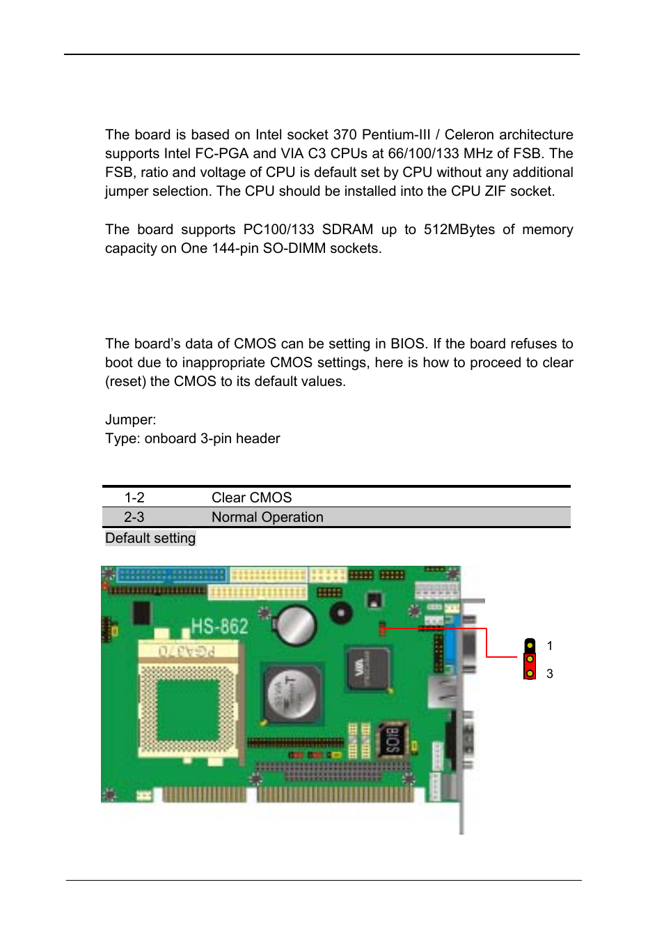 2cpu and dram setting, 3cmos setting, Cpu and dram setting | Cmos setting, 2 cpu and dram setting, 3 cmos setting | COMMELL HS-862 User Manual | Page 14 / 46
