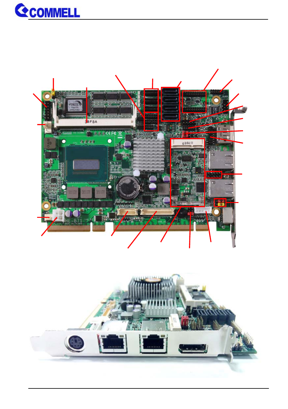 Chapter 2 <hardware setup, 1 <connector location | COMMELL HE-B71 User Manual | Page 11 / 46