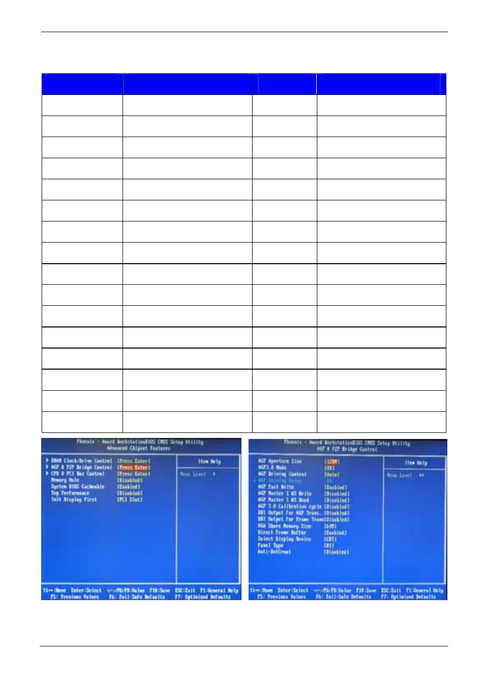 Panel type supported table | COMMELL HE-760 User Manual | Page 25 / 41