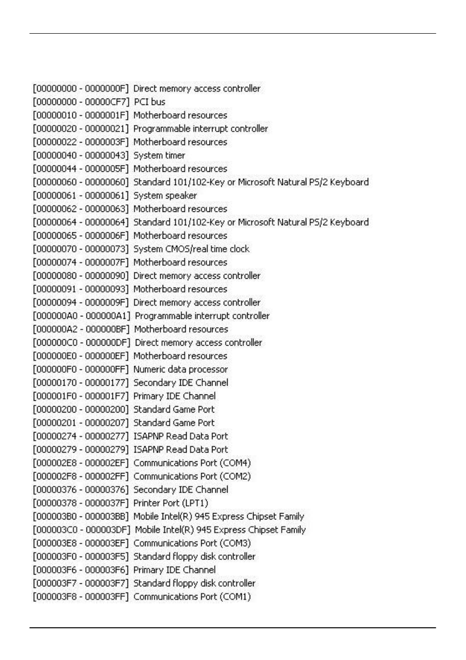 Appendix c <system resources | COMMELL LE-575 User Manual | Page 55 / 61