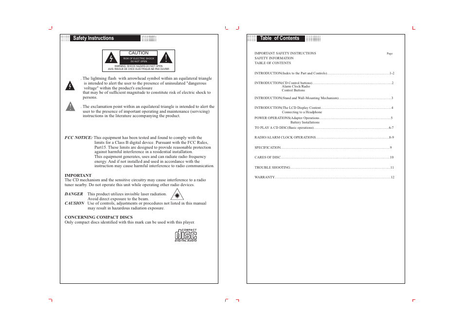 COBY electronic CD-SH 287 User Manual | Page 2 / 8