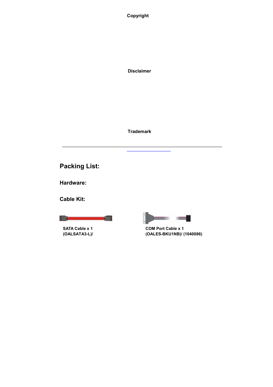 Packing list, Hardware, Cable kit | COMMELL LE-37D User Manual | Page 2 / 39