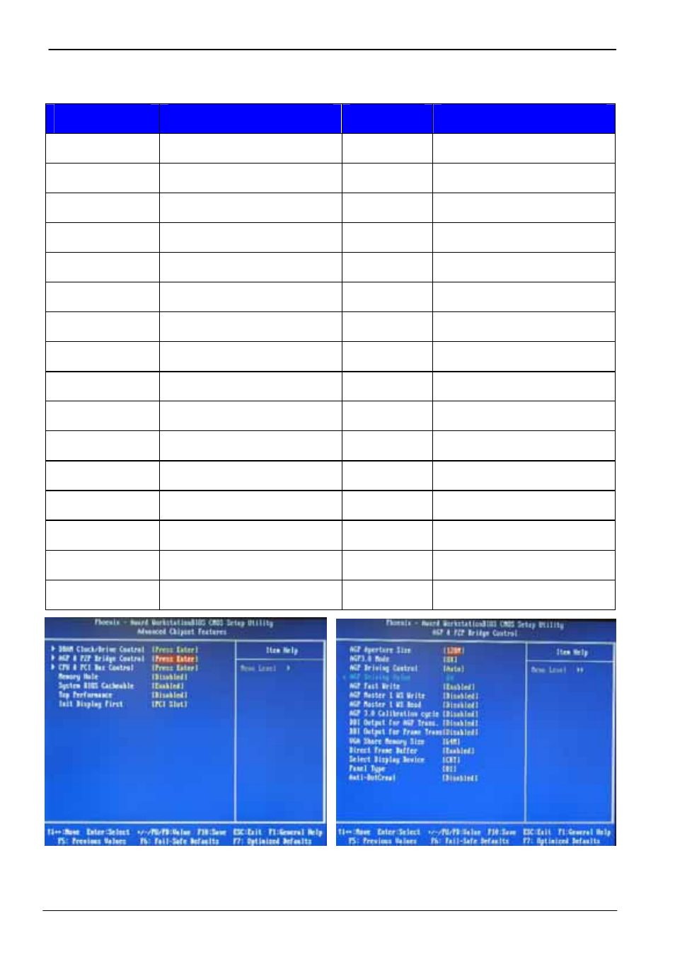 Panel type supported table | COMMELL LE-364 User Manual | Page 24 / 38