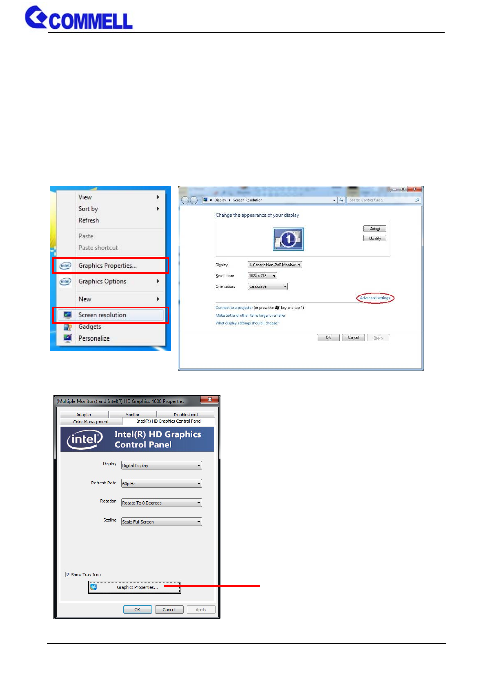2 <display properties setting | COMMELL ME-C79 User Manual | Page 35 / 45