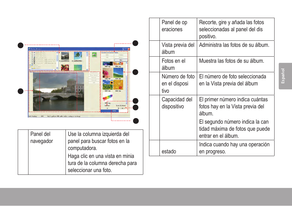 Panorama de la pantalla principal, Panorama de la 5.3 pantalla principal | COBY electronic DP245 User Manual | Page 43 / 92