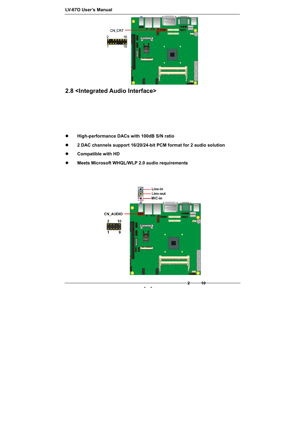 8 <integrated audio interface | COMMELL LV-67O User Manual | Page 19 / 41