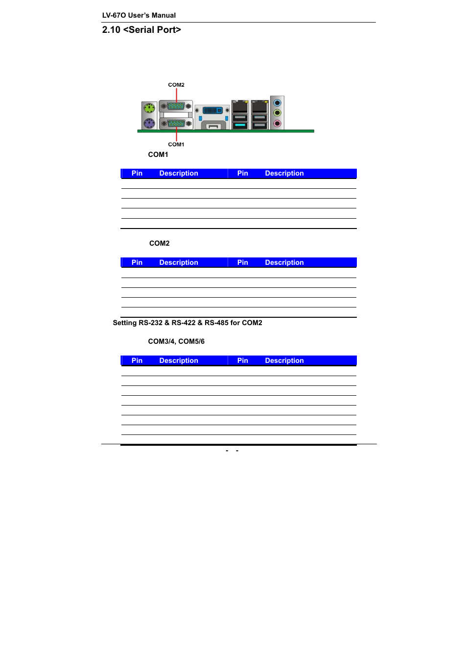 10 <serial port | COMMELL LV-67O User Manual | Page 24 / 41