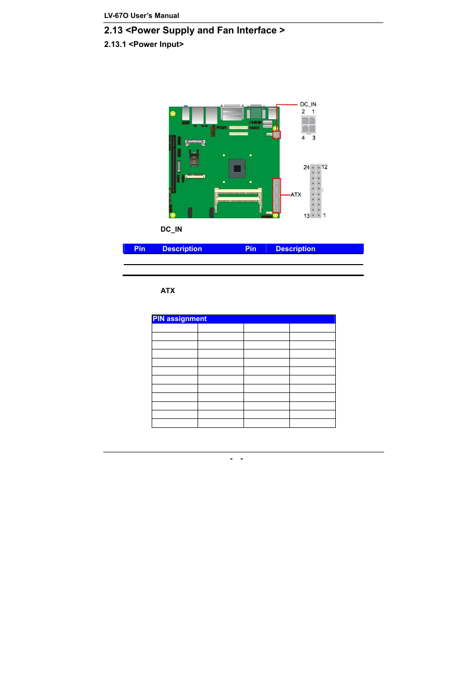 13 <power supply and fan interface | COMMELL LV-67O User Manual | Page 30 / 41