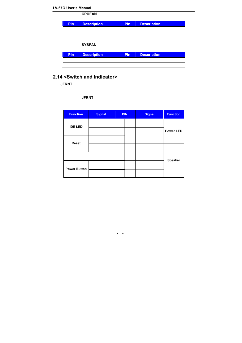 14 <switch and indicator | COMMELL LV-67O User Manual | Page 32 / 41
