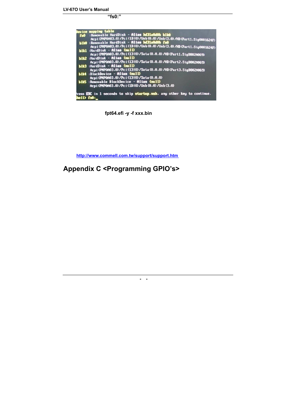 Appendix c <programming gpio’s | COMMELL LV-67O User Manual | Page 39 / 41