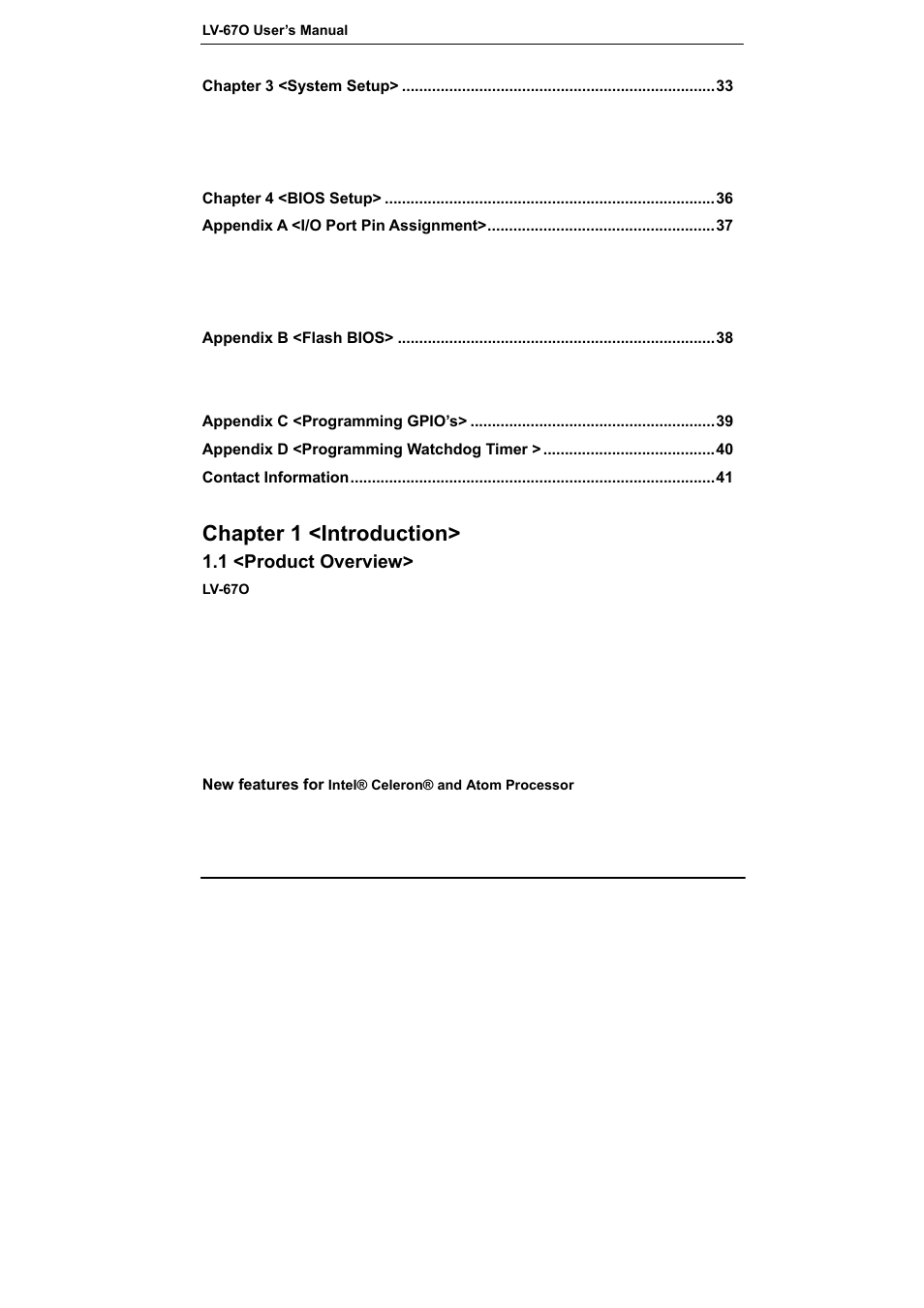 Chapter 1 <introduction | COMMELL LV-67O User Manual | Page 5 / 41