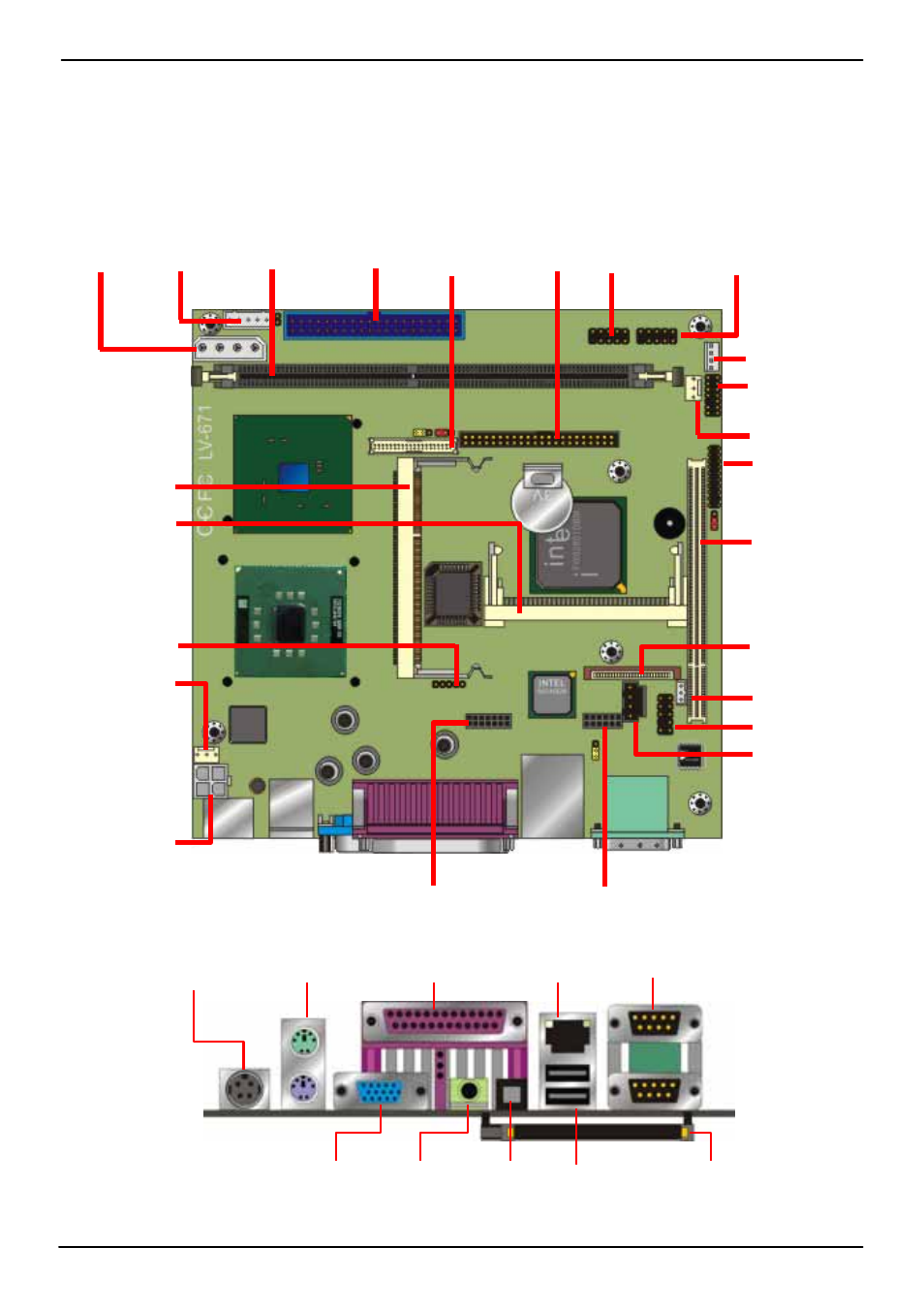 Chapter 2 <hardware setup, 1 <connector location | COMMELL LV-671CM6 User Manual | Page 15 / 56