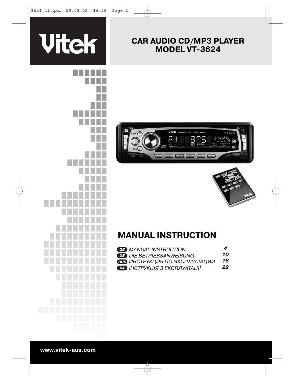 Vitek VT-3624 User Manual | 28 pages