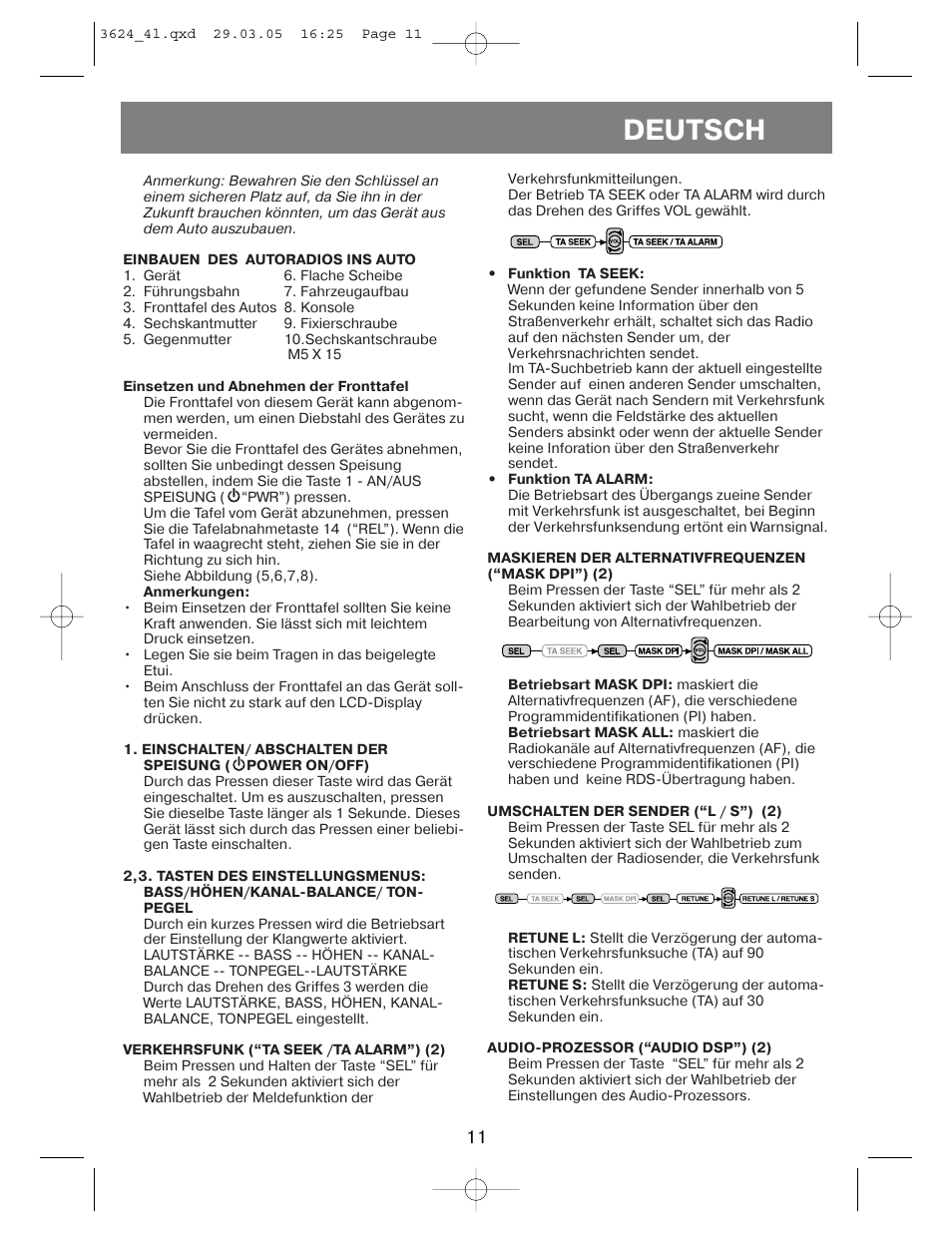 Deutsch | Vitek VT-3624 User Manual | Page 11 / 28