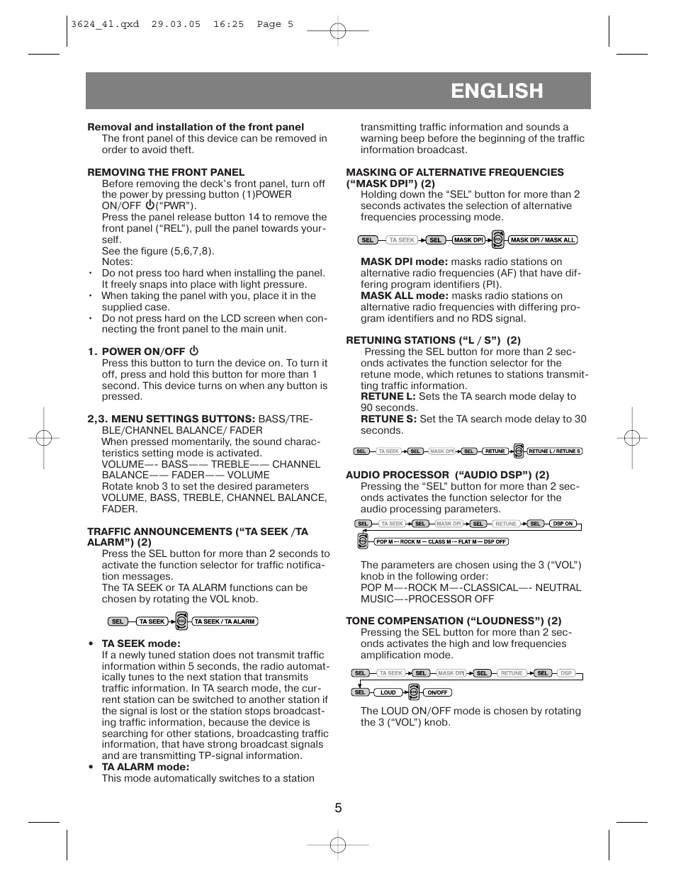 English | Vitek VT-3624 User Manual | Page 5 / 28
