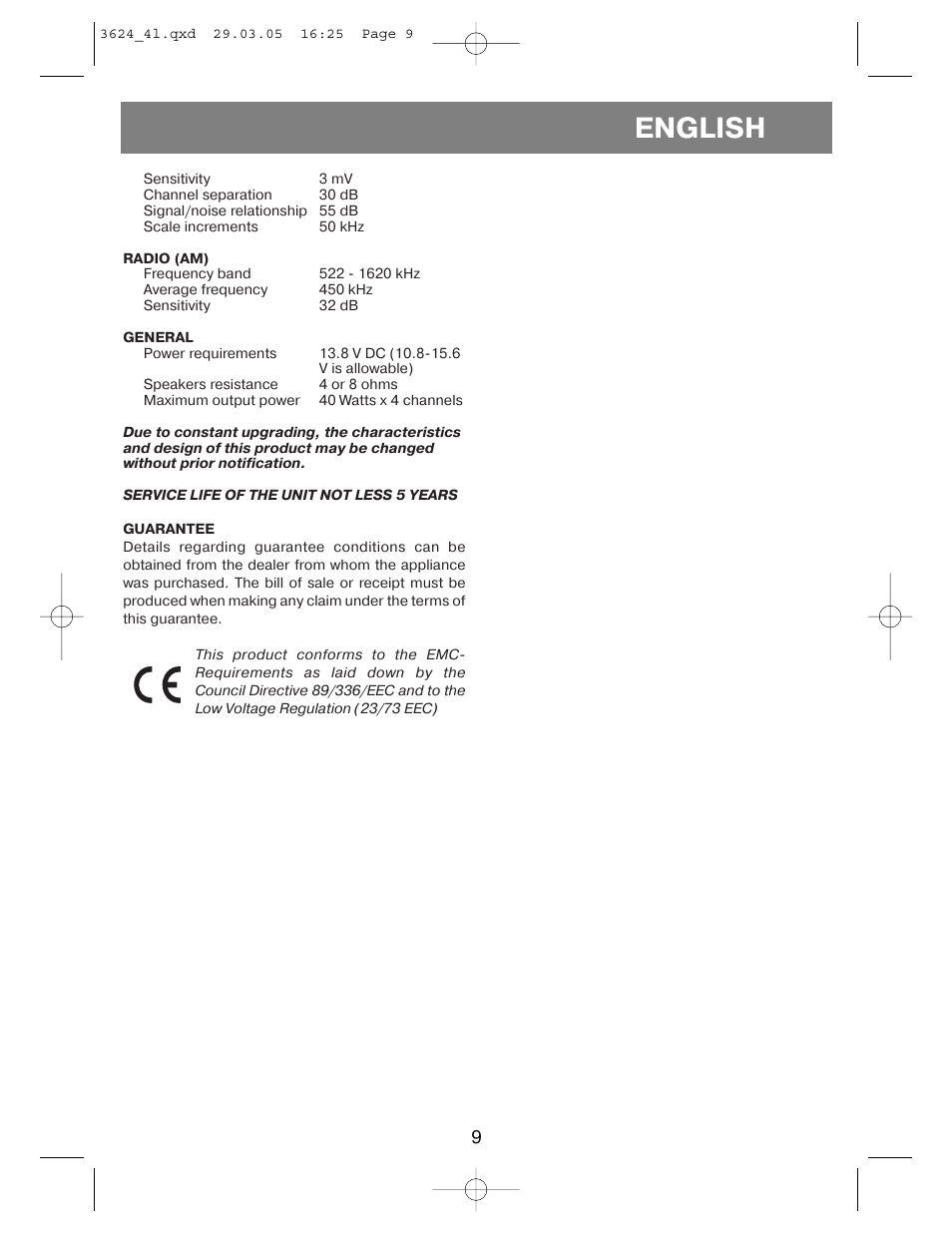 English | Vitek VT-3624 User Manual | Page 9 / 28