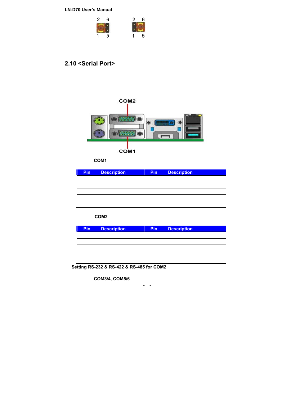 10 <serial port | COMMELL LN-D70 User Manual | Page 25 / 43