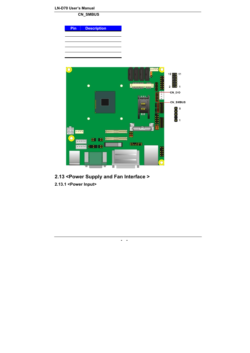 13 <power supply and fan interface | COMMELL LN-D70 User Manual | Page 31 / 43
