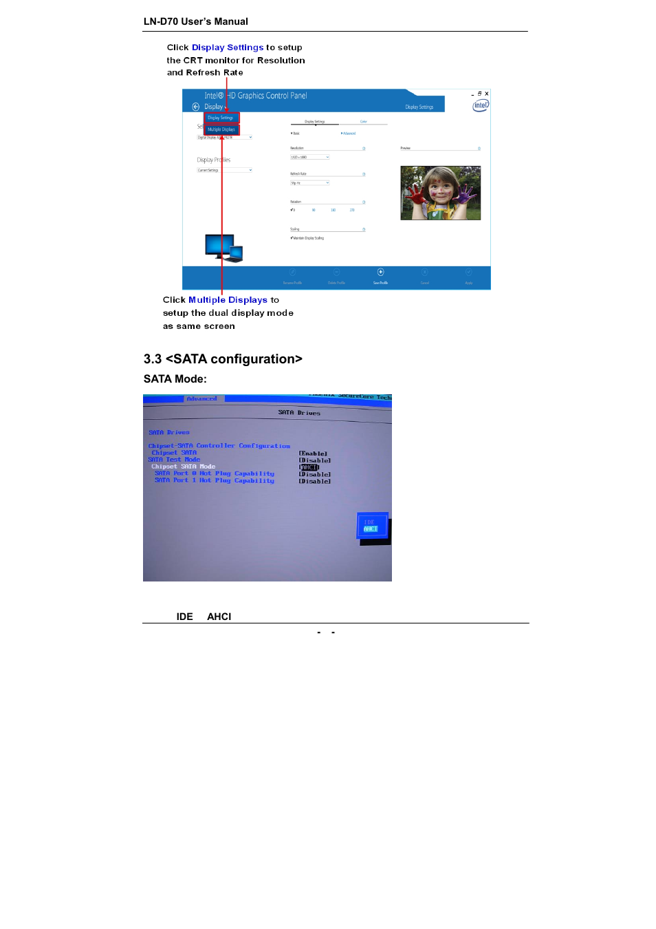 3 <sata configuration | COMMELL LN-D70 User Manual | Page 37 / 43