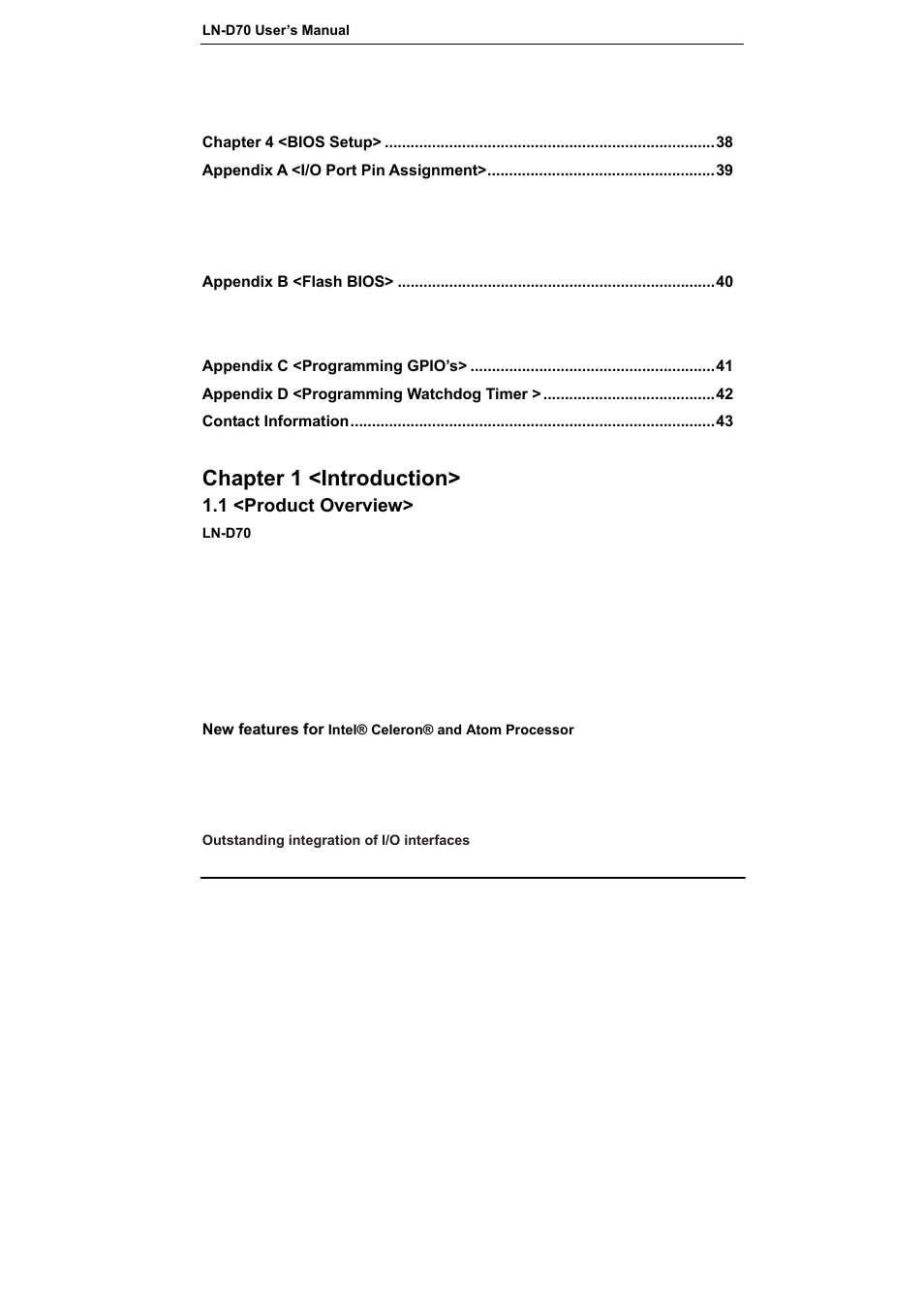 Chapter 1 <introduction | COMMELL LN-D70 User Manual | Page 5 / 43