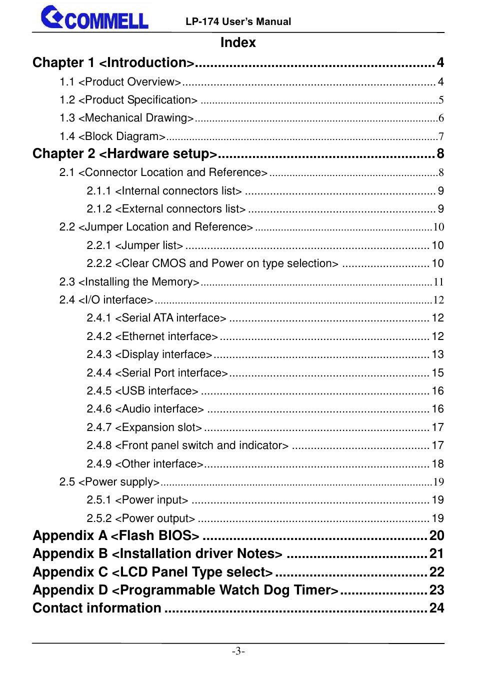 COMMELL LP-174 User Manual | Page 4 / 25
