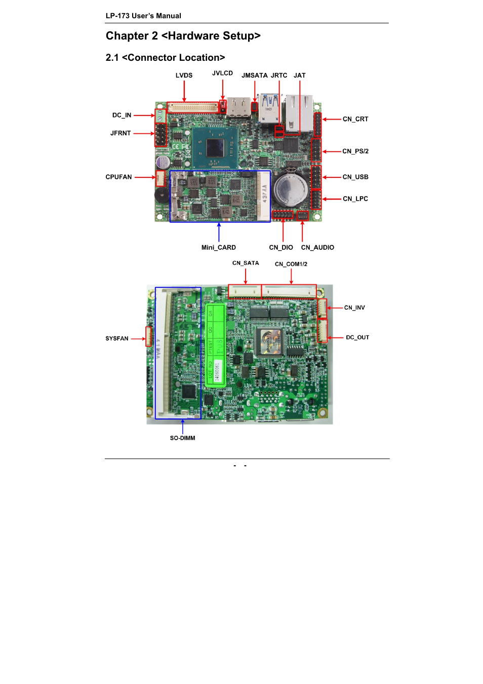 Chapter 2 <hardware setup | COMMELL LP-173 User Manual | Page 10 / 34