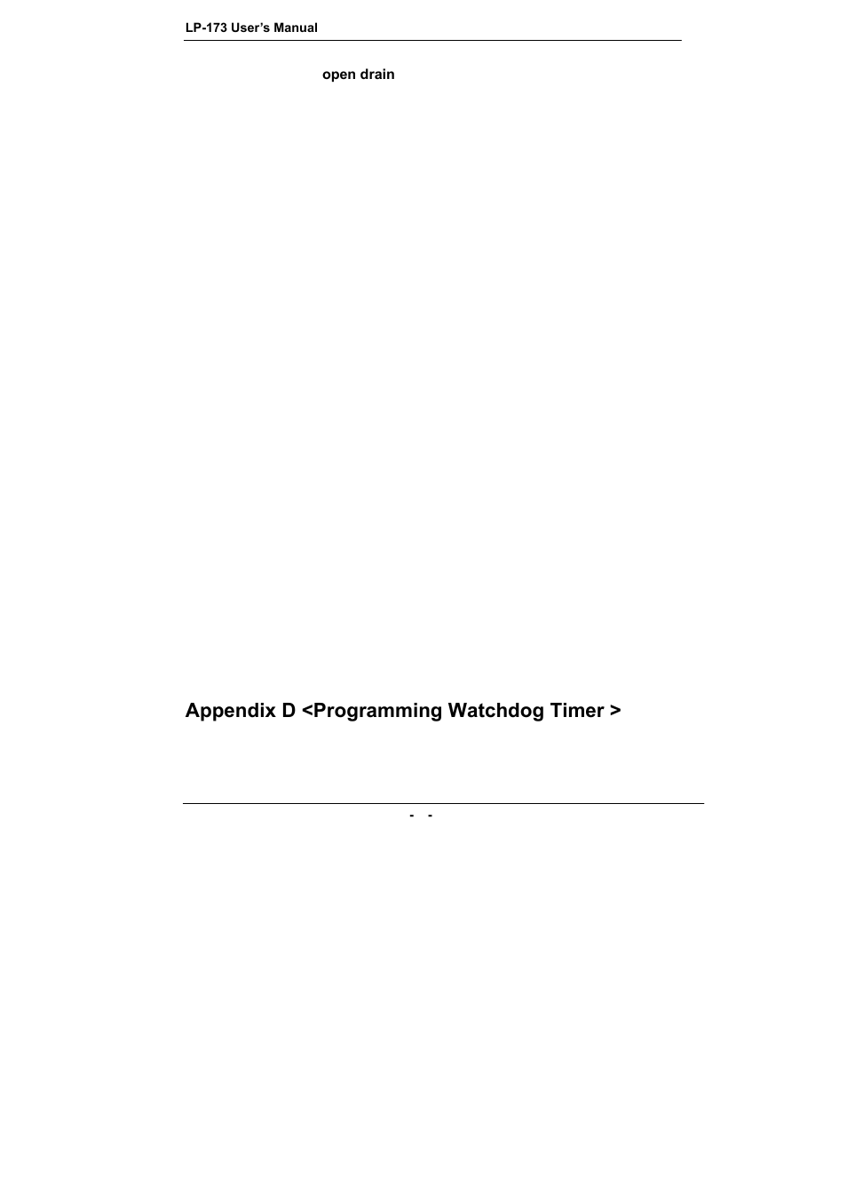 Appendix d <programming watchdog timer | COMMELL LP-173 User Manual | Page 32 / 34