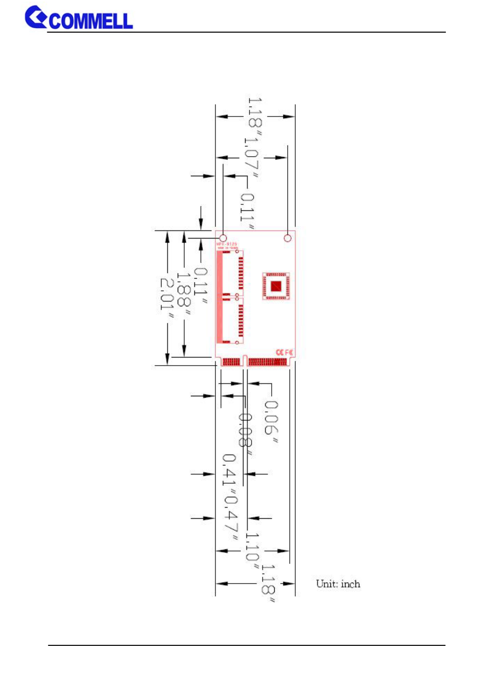 <mechanical drawing | COMMELL MPX-9125 User Manual | Page 5 / 14