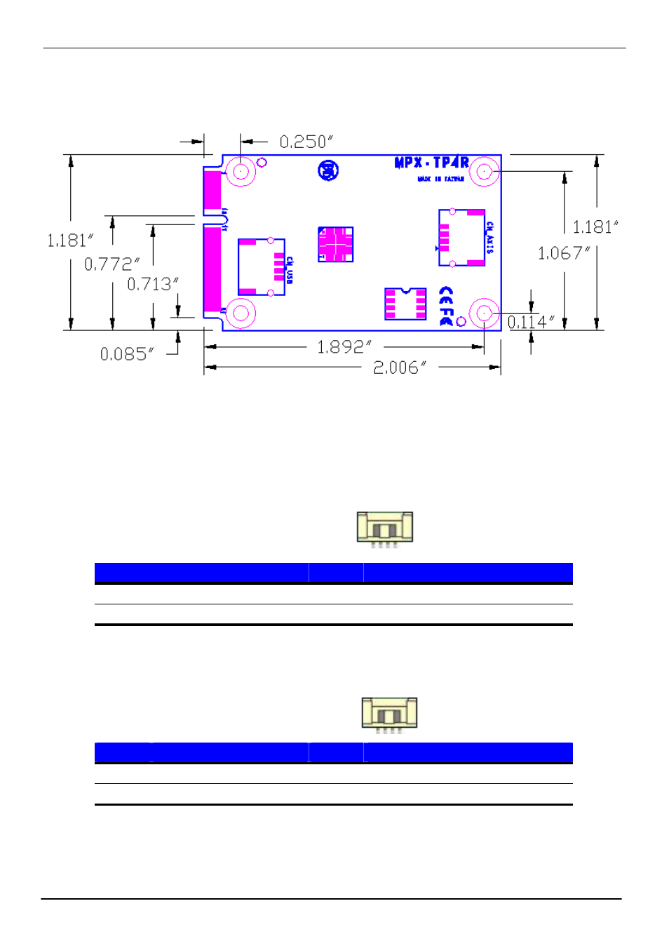 2 <mechanical drawing, 3 <connector reference | COMMELL MPX-TP4R User Manual | Page 5 / 6